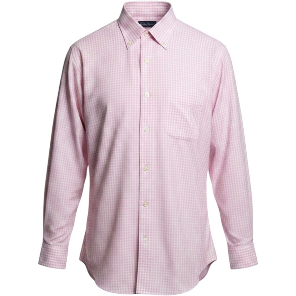 Brooks Brothers Button Down Mens S 346 Gingham Pink White Excellent
